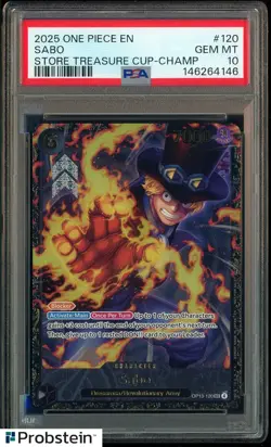 2025 One Piece EN Store Treasure Cup Champ #120 Sabo PSA 10 GEM MINT - Image 1