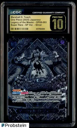 One Piece Marshall.D.Teach Legacy/Master JPN Silver OP09-093 CGC 10 PRISTINE - Image 1