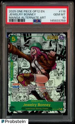 2025 One Piece OP-12 EN Manga Alternate Art #118 Jewelry Bonney PSA 10 GEM MINT - Image 1
