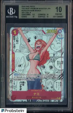 2024 One Piece Premium Booster Japanese OP01016 Nami Manga Alt BGS 10 PRISTINE - Image 1