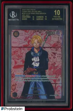 2025 One Piece OP13 EN Carrying/Will Red Manga Art #120 Sabo BGS 10 BLACK LABEL - Image 1