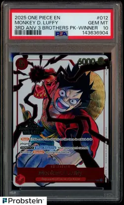 2025 One Piece Monkey.D.Luffy 3rd Anv. Event Winner Prize Promo ST01-012 PSA 10 - Image 1
