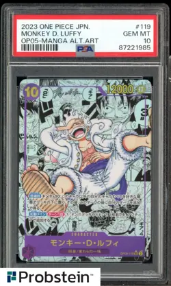 2023 One Piece Japanese OP05 Manga Alternate Art #119 Monkey D Luffy PSA 10 - Image 1