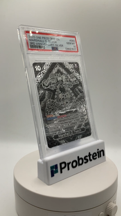 2025 One Piece OP12 EN 3rd Anniversary Silver #093 Marshall D. Teach PSA 10 - Image 2