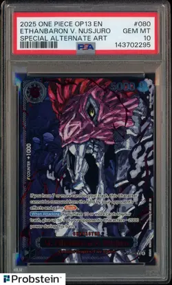 2025 One Piece OP13 Special Alt Art Demon God #080 Ethanbaron V. Nusjuro PSA 10 - Image 1