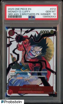 2025 One Piece Monkey.D.Luffy 3rd Anv. Event Winner Prize Promo ST01-012 PSA 10 - Image 1
