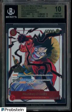 2025 One Piece Promos ST01012 Monkey D Luffy 3rd Anniversary Winner Prize BGS 10 - Image 1