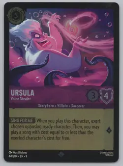 Disney Lorcana Cold Foil - Ursula - Voice Stealer 44/204 - Fabled - Image 1