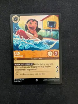 Disney Lorcana TCG Lilo - Escape Artist 2/204 Azurite Sea Regular Super Rare NM - Image 1