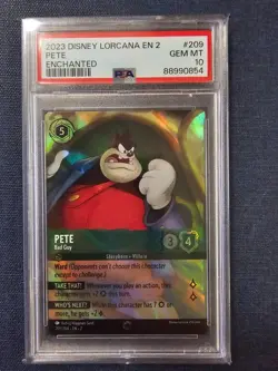 Disney Lorcana Floordborn Pete Bad Guy 209/204 Enchanted​ PSA 10 - Image 1