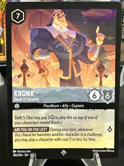 Disney Lorcana Shimmering Skies #185 Kronk Super Rare - Image 1