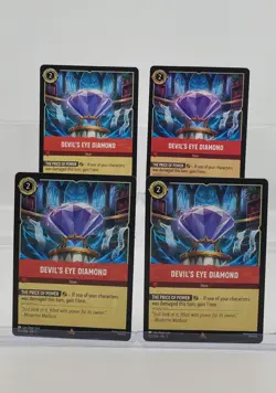 Disney Lorcana Devil's Eye Diamond 152/204 Archazia's Island Rare 4 Cards - Image 1