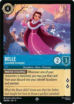 DISNEY LORCANA TCG - Winterspell Belle - Snowfield Strategist Super Rare 158/204 - Image 1