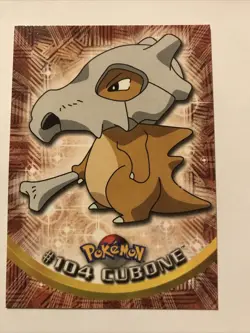 #104 Cubone Card Topps Pokemon TV Animation Edition Card Blue Logo Vintage - Image 1