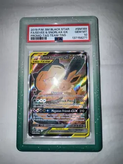 Pokemon Evee and Snorlax GX Full Art Tag Team Promo Card PSA 10 - Image 1