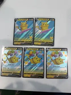 Pokemon Celebrations Surfing Pikachu V Flying Pikachu V 5 Card Lot All NM - Image 1