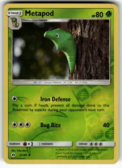 Metapod 2/149 SM Base Set LP Pokemon Card TCG - Image 1