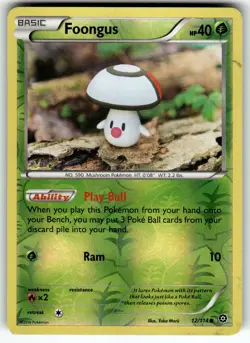 Foongus 12/114 XY - Steam Siege LP Pokemon Card TCG - Image 1