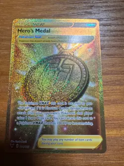 Hero's Medal - 201/185 - Secret Rare Sword & Shield: Vivid Voltage Pokemon NM - Image 1
