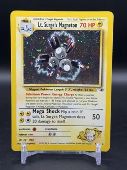 Lt. Surge's Magneton 8/132 Gym Heroes Holo Rare Pokemon WOTC English MP - Image 1
