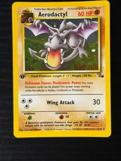 Pokemon TCG RARE COSMOS Aerodactyl Prerelease Promo Holo Foil Near Mint European - Image 1