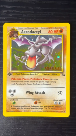 Pokemon TCG RARE COSMOS Aerodactyl Prerelease Promo Holo Foil Near Mint European - Image 2