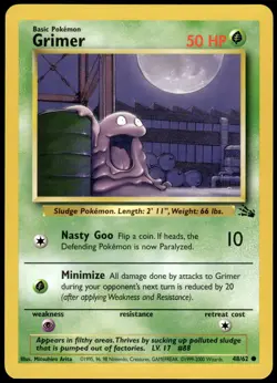 Grimer 48/62 Fossil Pokemon Australian Red Logo 1999-2000 NM - Image 1