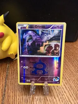 Pokemon TCG Double Crisis Team Aqua's Grimer Reverse Holo 7/34 LP - Image 1