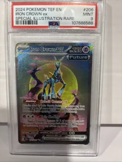 2024 Pokemon TEF en Special Illustration Rare Iron Boulder EX #207 PSA 9 - Image 1