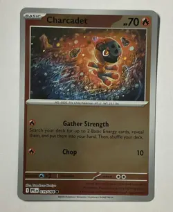 2025 Pokemon Charcadet 019/094 -Reverse Holo- NM/M Phantasmal Flames - Image 1
