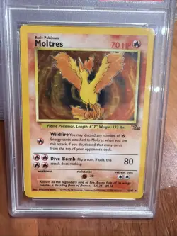 1999 Pokemon Fossil Moltres Holo #12 PSA 5 - Image 2