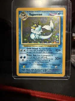 Pokemon Vaporeon Jungle Holo Rare Stage 1 80 HP 12/64 Unlimited English TCG - Image 1
