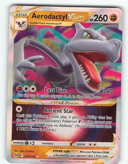 AERODACTYL VSTAR 093/196 HOLO RARE VSTAR LOST ORIGIN POKEMON NM - Image 2