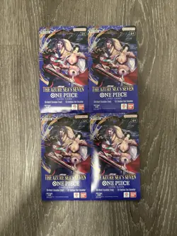 One Piece TCG: The Azure Sea's Seven Sleeved Booster OP-14 English. Lot Of 4 - Image 1