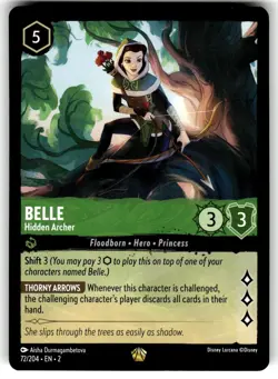 Disney Lorcana Rise of the Floodborn 72/204 EN2 Belle - Hidden Archer - Image 1