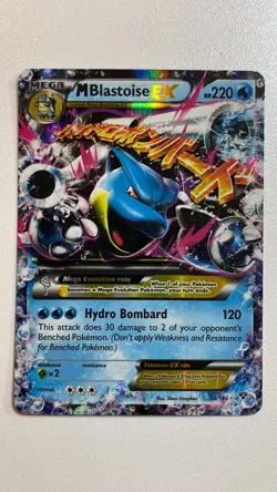 Mega Blastoise EX XY Base Set 30/146 Pokemon Holo Rare Card MP - Image 1
