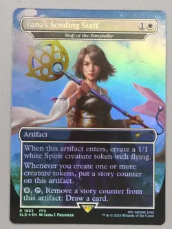 MTG x FINAL FANTASY SECRET LAIR - YUNA'S SENDING STAFF #1863 RAINBOW FOIL - Image 1