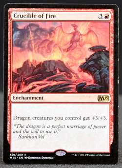 Crucible of Fire – Core Set 2015 (M15) – Rare – Regular – Moderate Play – MTG - Image 1