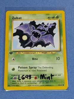 Zubat 59/64 1st Edition Mint Neo Revelation Wotc Pokemon TCG Common Card - Image 2