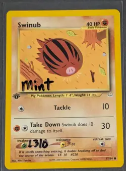 Swinub 57/64 Neo Revelation 1st Edition Wotc Pokemon TCG Common Card Mint - Image 1