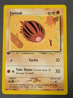 Swinub 57/64 Neo Revelation 1st Edition Wotc Pokemon TCG Common Card Mint - Image 2