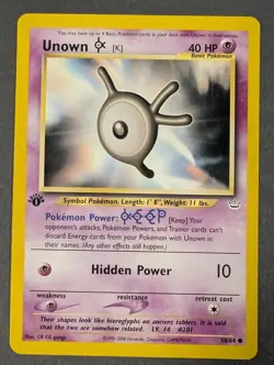 Unown K 58/64 Mint Neo Revelation 1st Edition Wotc Pokemon TCG Common Card Nm - Image 1