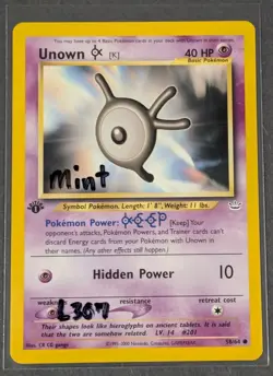 Unown K 58/64 Mint Neo Revelation 1st Edition Wotc Pokemon TCG Common Card Nm - Image 2