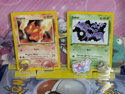 Slugma 53/64 1st Edition & Zubat 59/64 1st Edition Neo Revelation Pokemon Tcg NM - Image 1