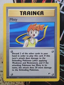 Pokemon TCG Misty Trainer 102/132 Non Holo Rare Gym Heroes Unlimited WoTC 2000 - Image 1
