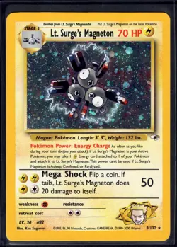 Lt. Surge's Magneton 8/132 Holo Rare Gym Heroes Pokemon Lightly Played - Image 1
