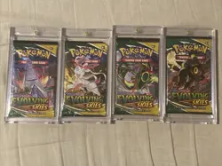Pokemon Evolving Skies Slabbed Booster 4x Pack Art Set Umbreon Rayquaza Sylveon - Image 1