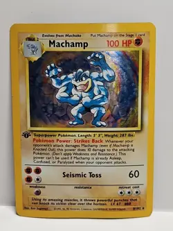Pokemon Machamp First Edition 8/102 Deck Exclusives Holo MP Pringled - Image 1