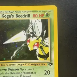 Pokemon Vintage Koga's Beedrill Gym Challenge Unlimited Holo Rare Wotc - Image 3
