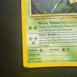 Pokemon Vintage Koga's Beedrill Gym Challenge Unlimited Holo Rare Wotc - Image 5